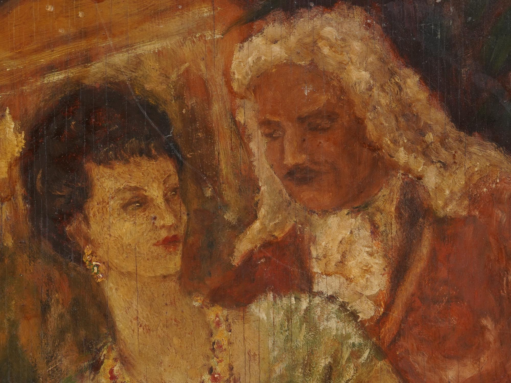 OIL PAINTING OF COUPLE PORTRAIT SIGNED BY ARTIST PIC-2